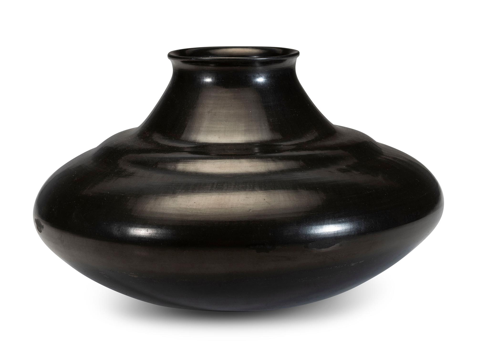 Carved Blackware Pottery Jar