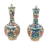 A Pair of Iznik Style Pottery Jars