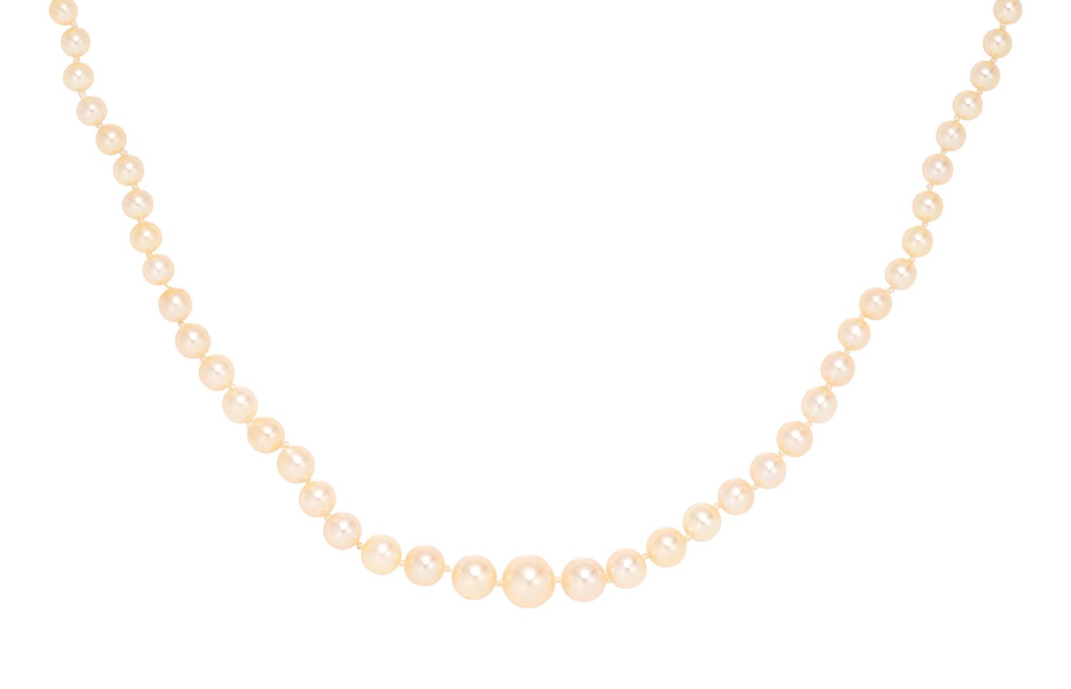 NATURAL PEARL AND DIAMOND NECKLACE