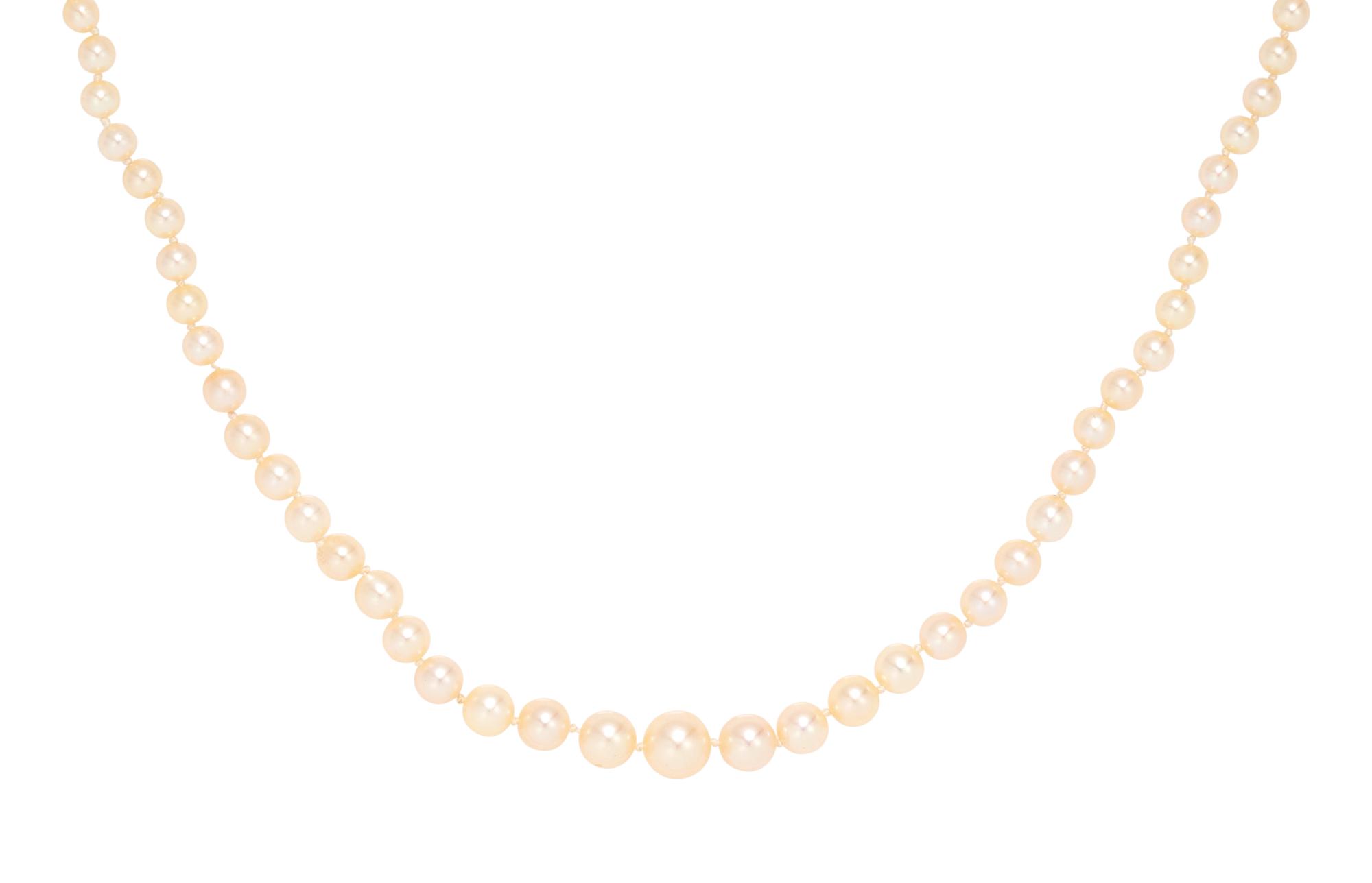 NATURAL PEARL AND DIAMOND NECKLACE