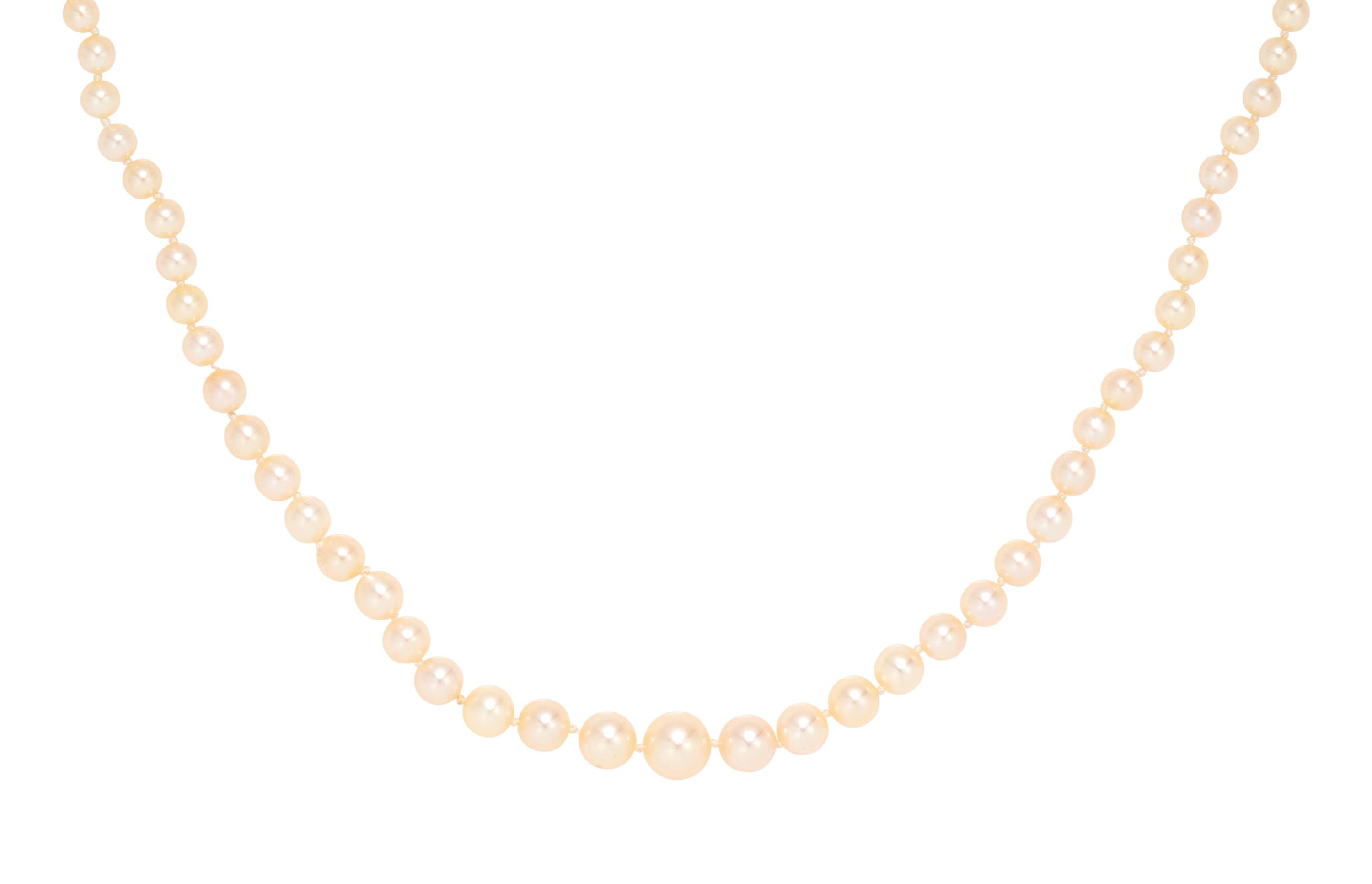 NATURAL PEARL AND DIAMOND NECKLACE
