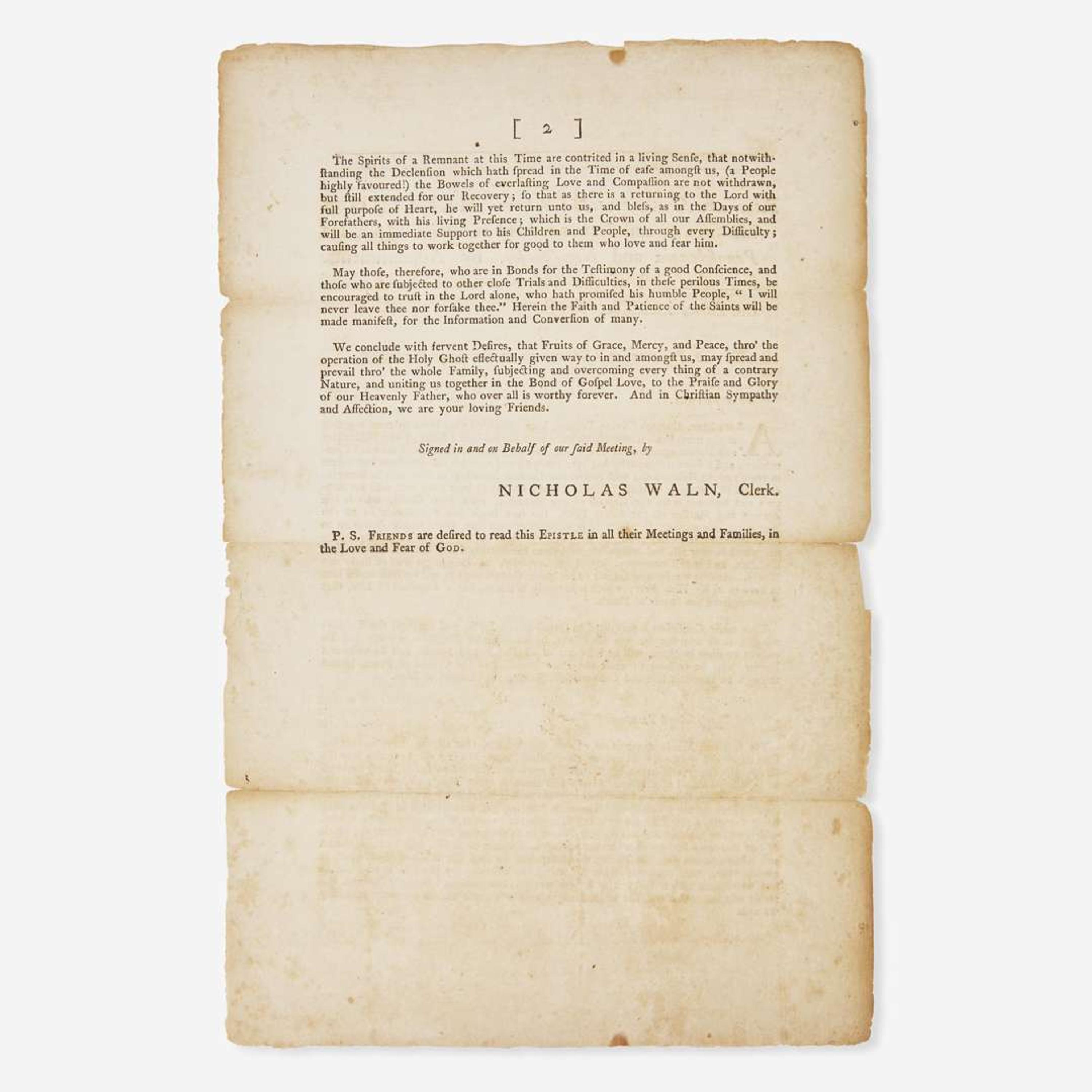 [Americana] [American Revolution] From our General Spring Meeting of Ministers and Elders, held in Philadelphia, for Pennsylvania and New-Jersey...from the 21st of the Third-month to the 24th of the same, inclusive, 1778