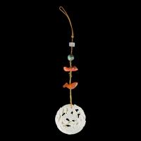 A Chinese White Jade Reticulated 'Phoenix' Pendant — 白玉鏤雕鳳鳥紋玉子岡佩