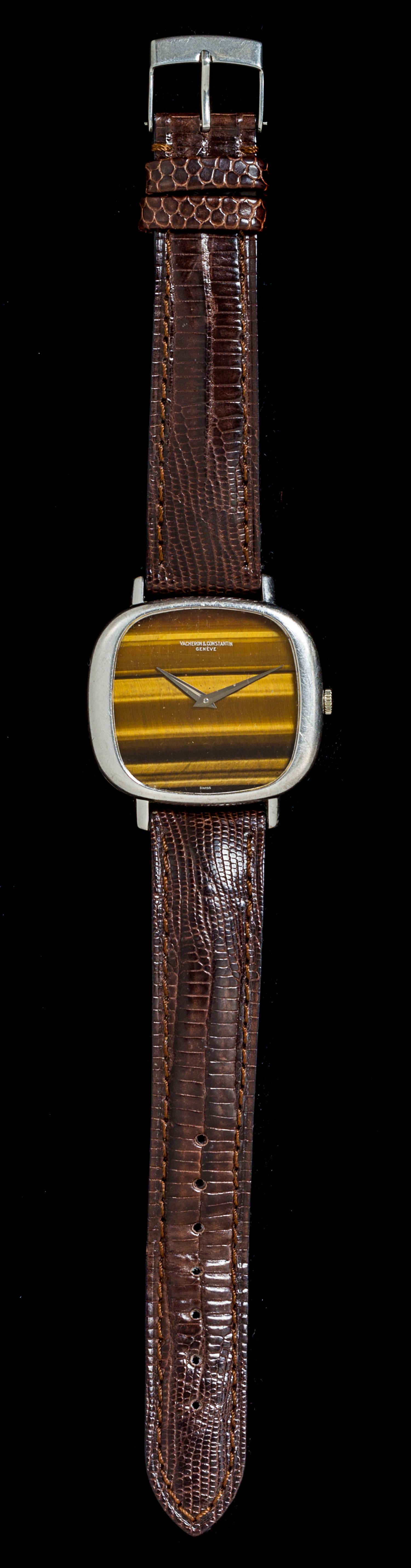 An 18 Karat White Gold and Tiger's Eye Wristwatch, Vacheron & Constantin,