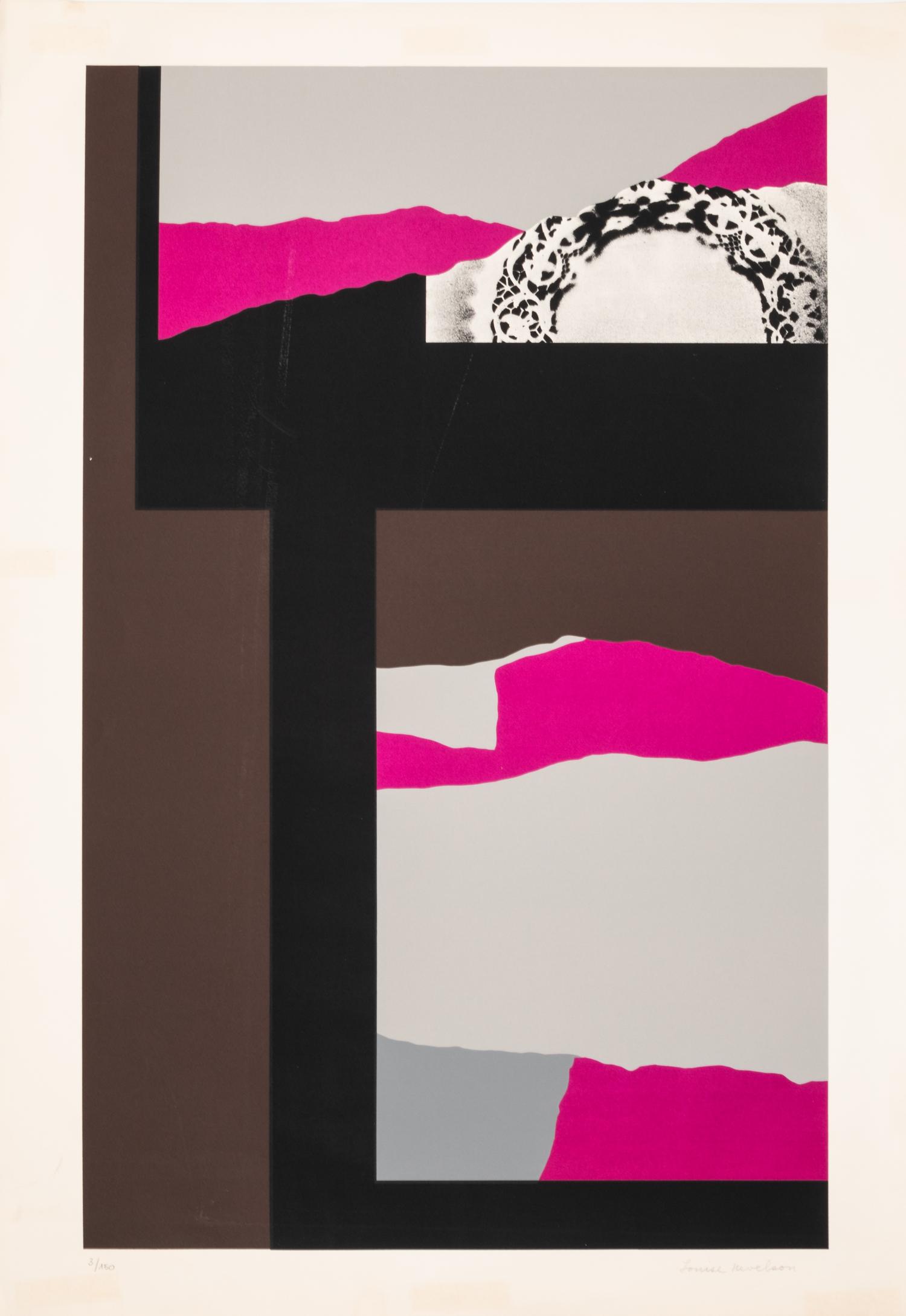Louise Nevelson, (Russian-American, 1899-1988), Untitled Collage Study, together with a signed lithograph of the work
