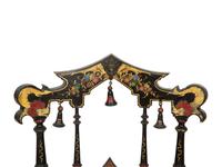 A Set of Four Black and Polychrome Chinoiserie-Decorated Chairs
