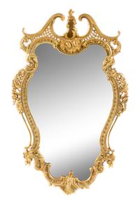 A Pair of Louis XV Style Gilt Bronze Mirrors Height 35 inches. — 20TH CENTURY