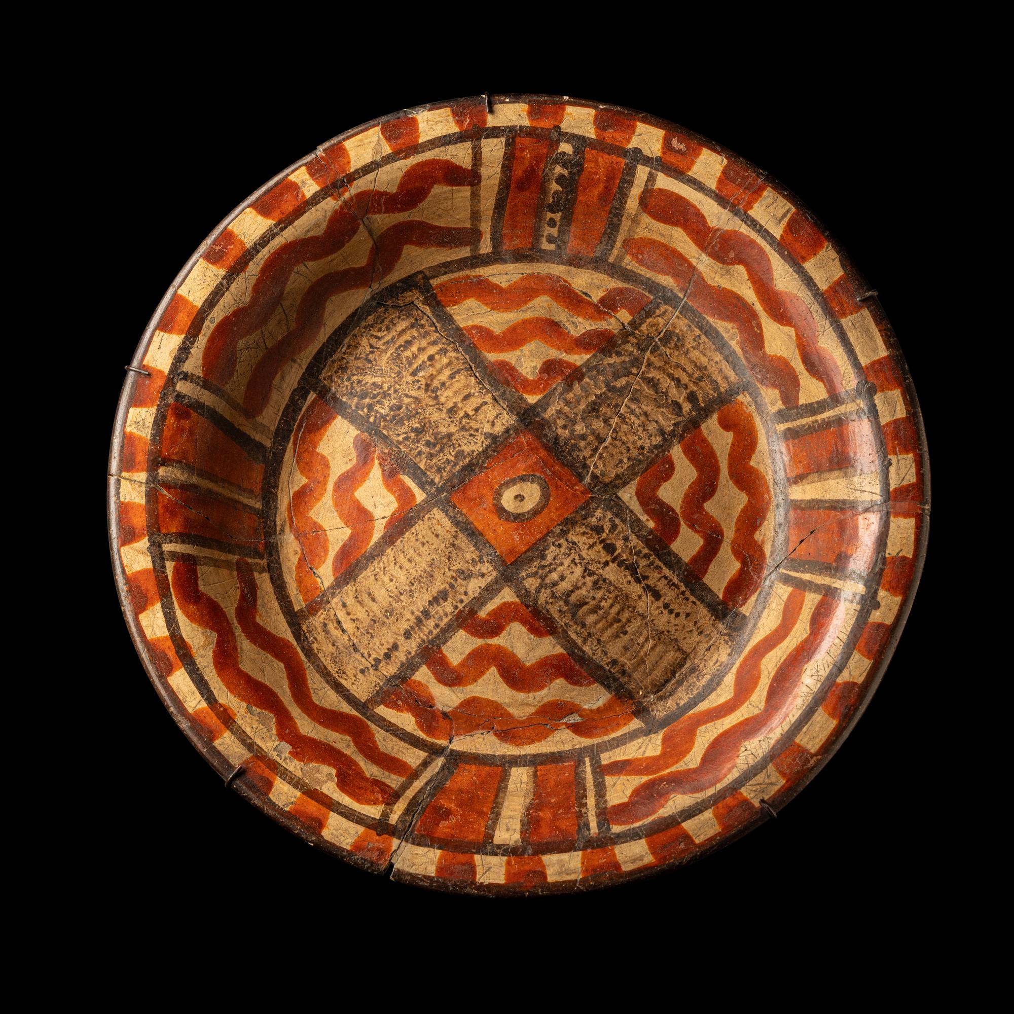 Two Maya Polychrome and Incised Vessels