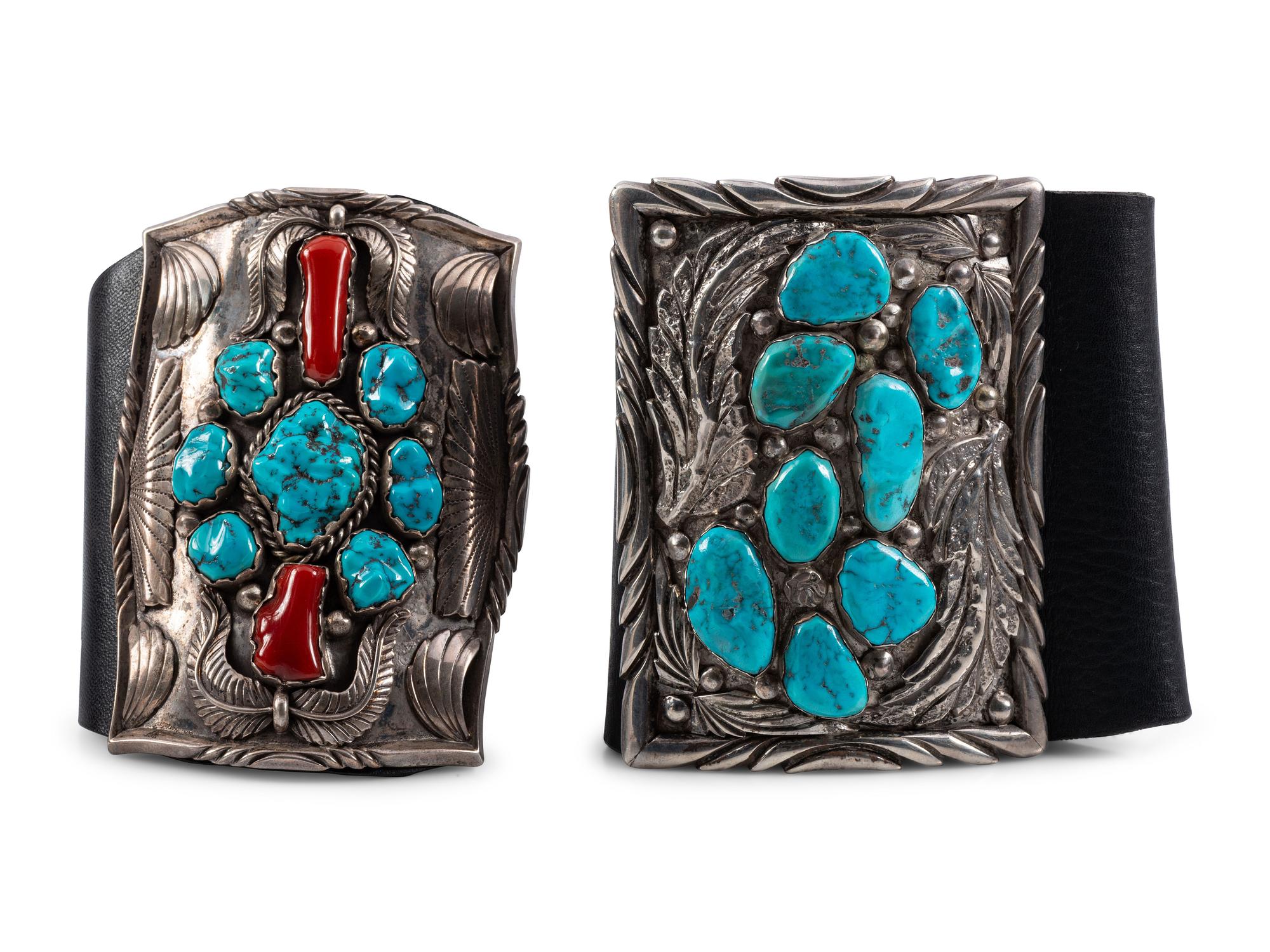 Navajo Ketohs, with Silver Leaf Applique Accents