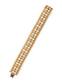 YELLOW GOLD AND CULTURED PEARL BRACELET