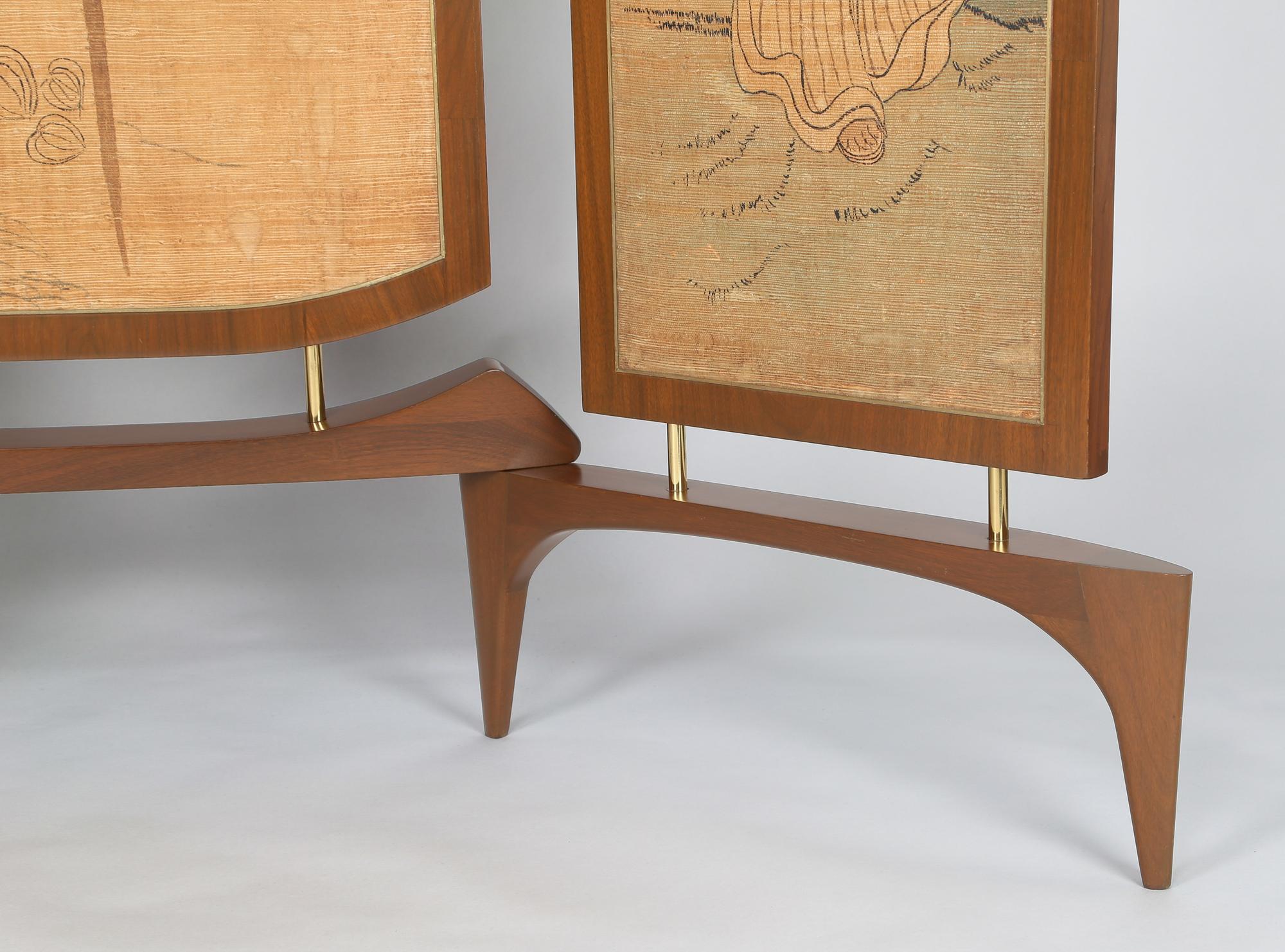 Three-panel screen
