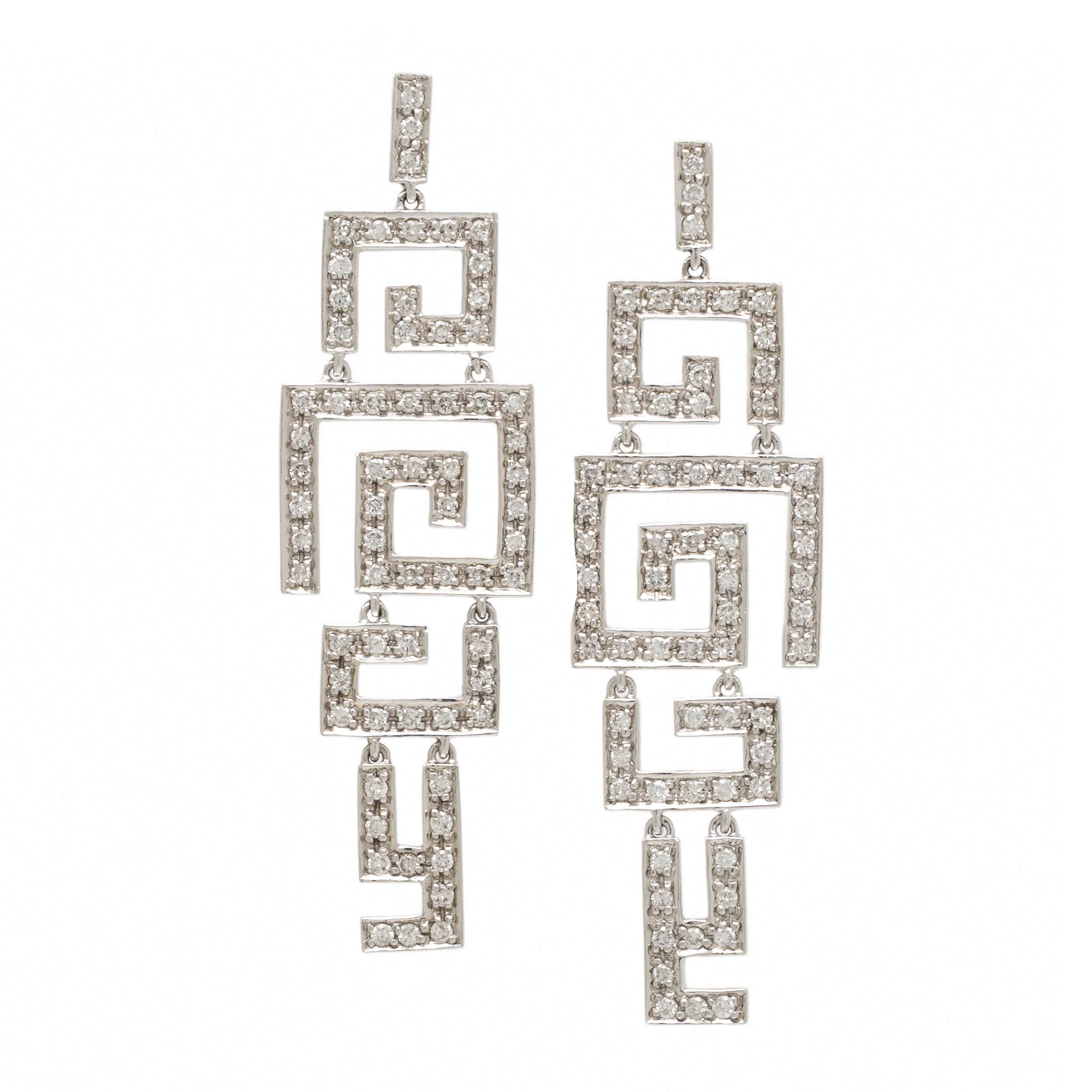 White Gold and Diamond Pendant Earrings
