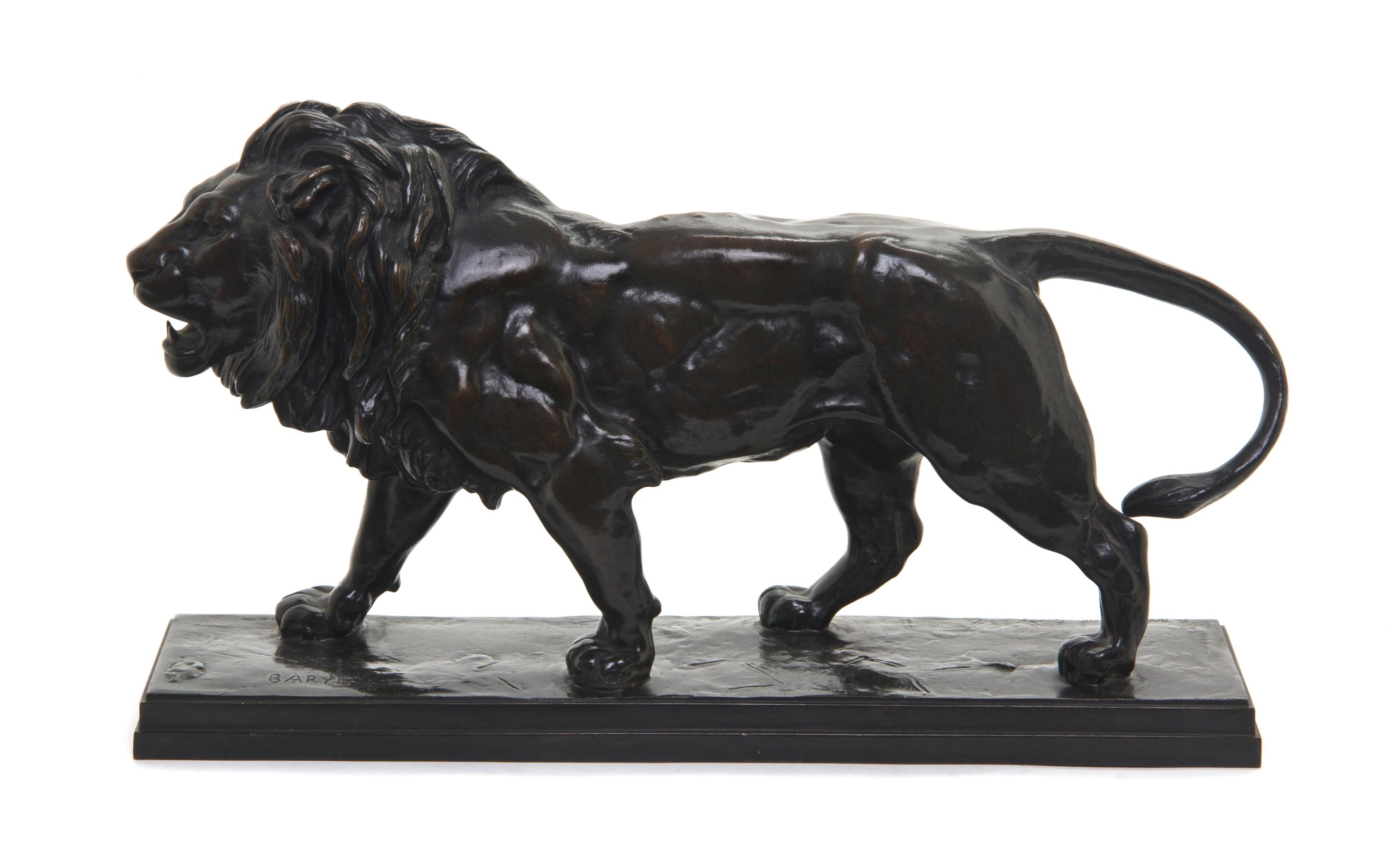 A French Bronze Animalier Figure, ANTOINE LOUIS BARYE (1796-1875), Width 16 1/2 inches. — ANTOINE LOUIS BARYE (1796-1875)