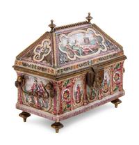 A Capodimonte Porcelain Table Casket
