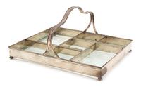 An American Silver Serving Tray with Lift Handle Height 5 3/4 x width 12 x depth 10 1/4 inches. — George A. Heckel Co., New York, NY