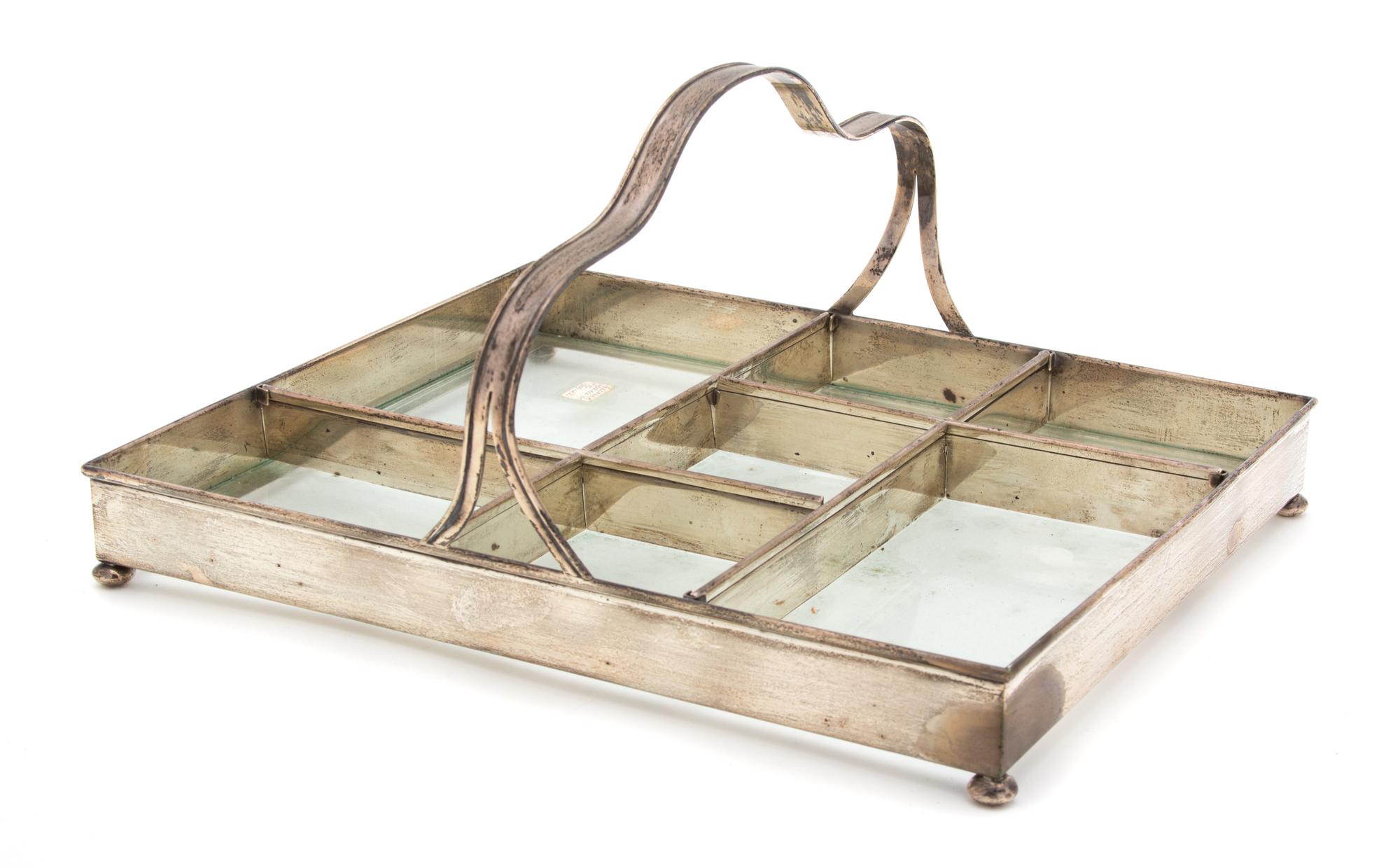 An American Silver Serving Tray with Lift Handle Height 5 3/4 x width 12 x depth 10 1/4 inches. — George A. Heckel Co., New York, NY