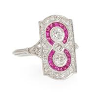 A White Gold, Diamond and Ruby Ring, 2.60 dwts.