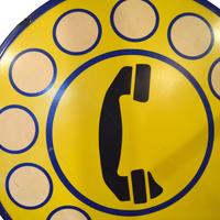 An Enameled Iron Telephone Sign 19" W x .5" D x 19" H — Italy, Mid-20th Century