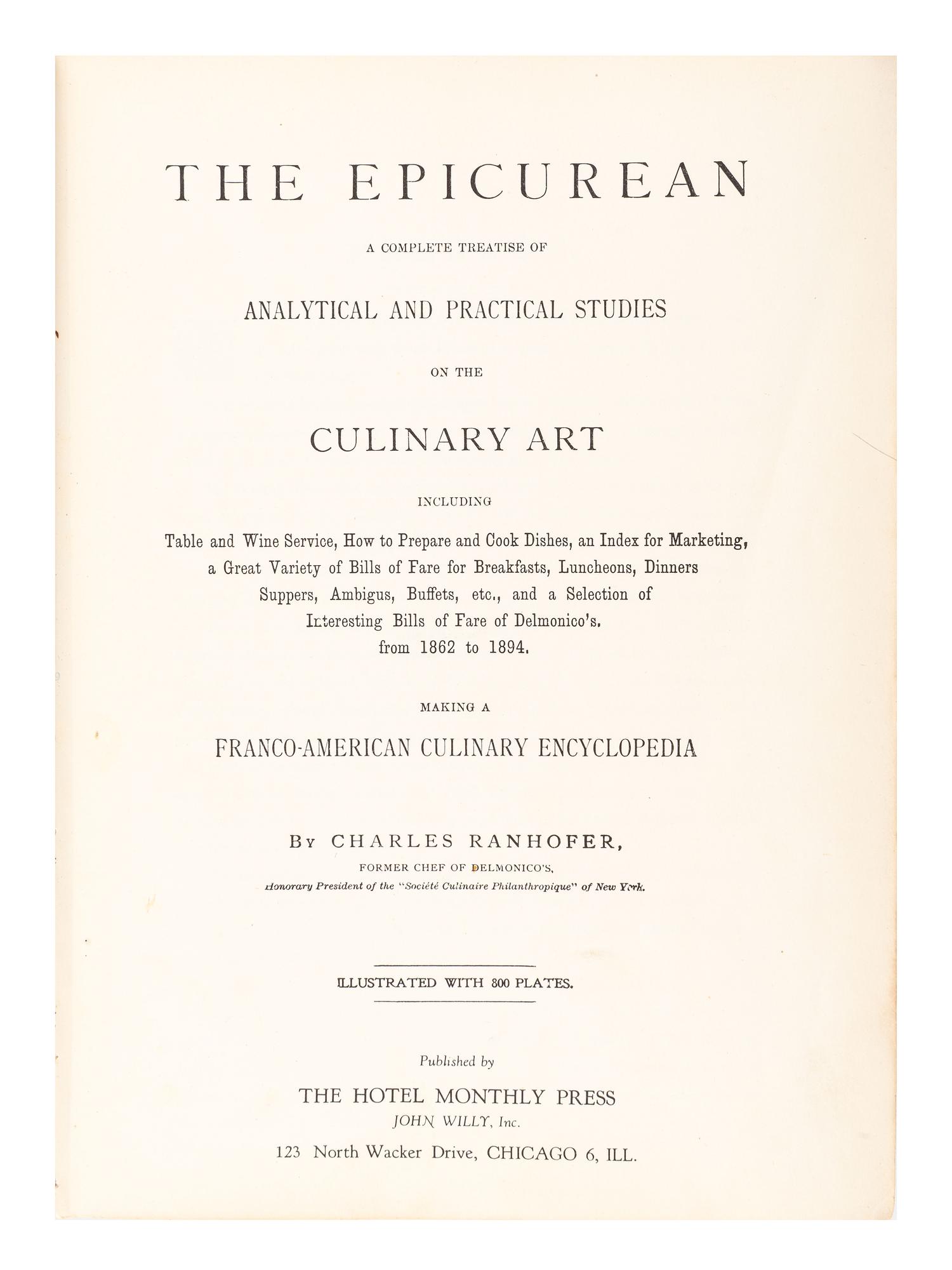 'The Epicurean' Cookbook