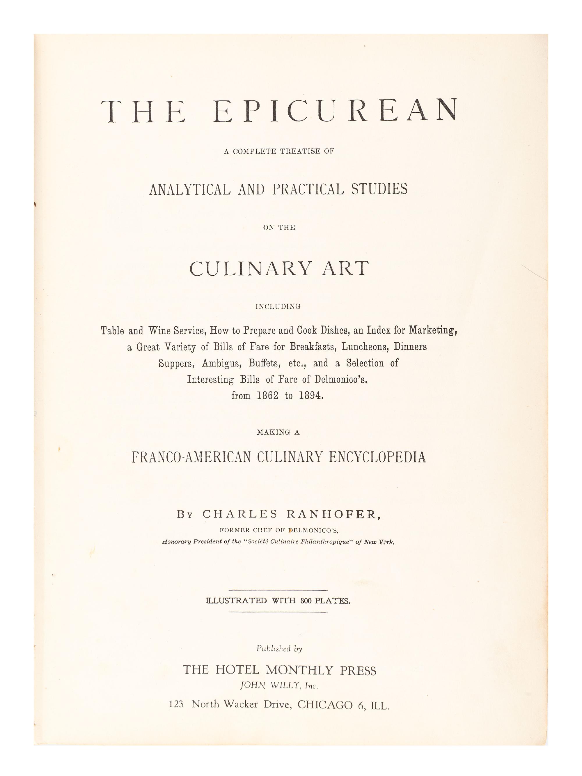 'The Epicurean' Cookbook