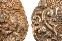 Two Repouséed Metal Single-Light Sconces