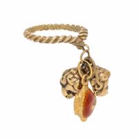 Yellow Gold and Enamel Charm Ring