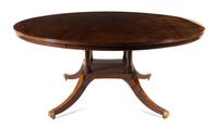 A Regency Style Mahogany Dining Table Height 30 x diameter of top 73 inches. — BEVAN-FUNNELL, 20TH CENTURY