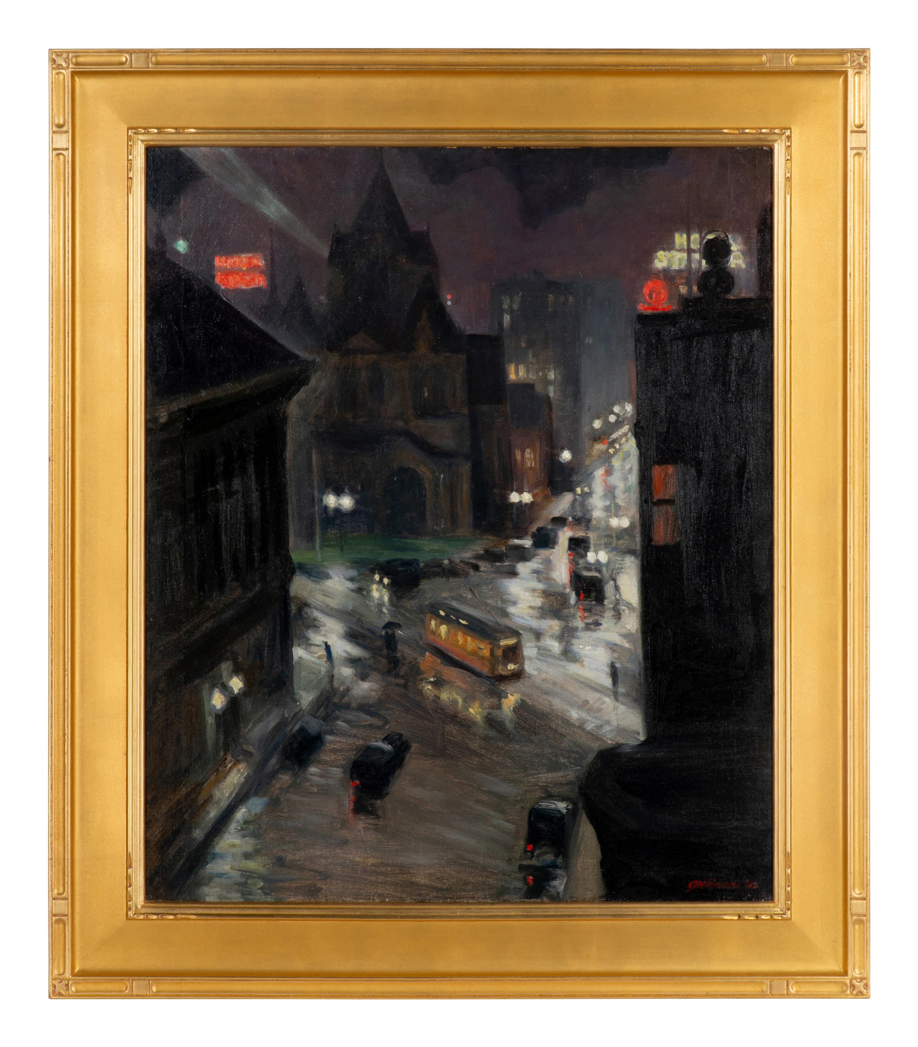 Gertrude M. Tonsberg (American, 1903–1973) — Off Copley Square, Boston , 1933