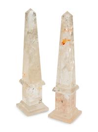 A Pair of Rock Crystal Obelisks