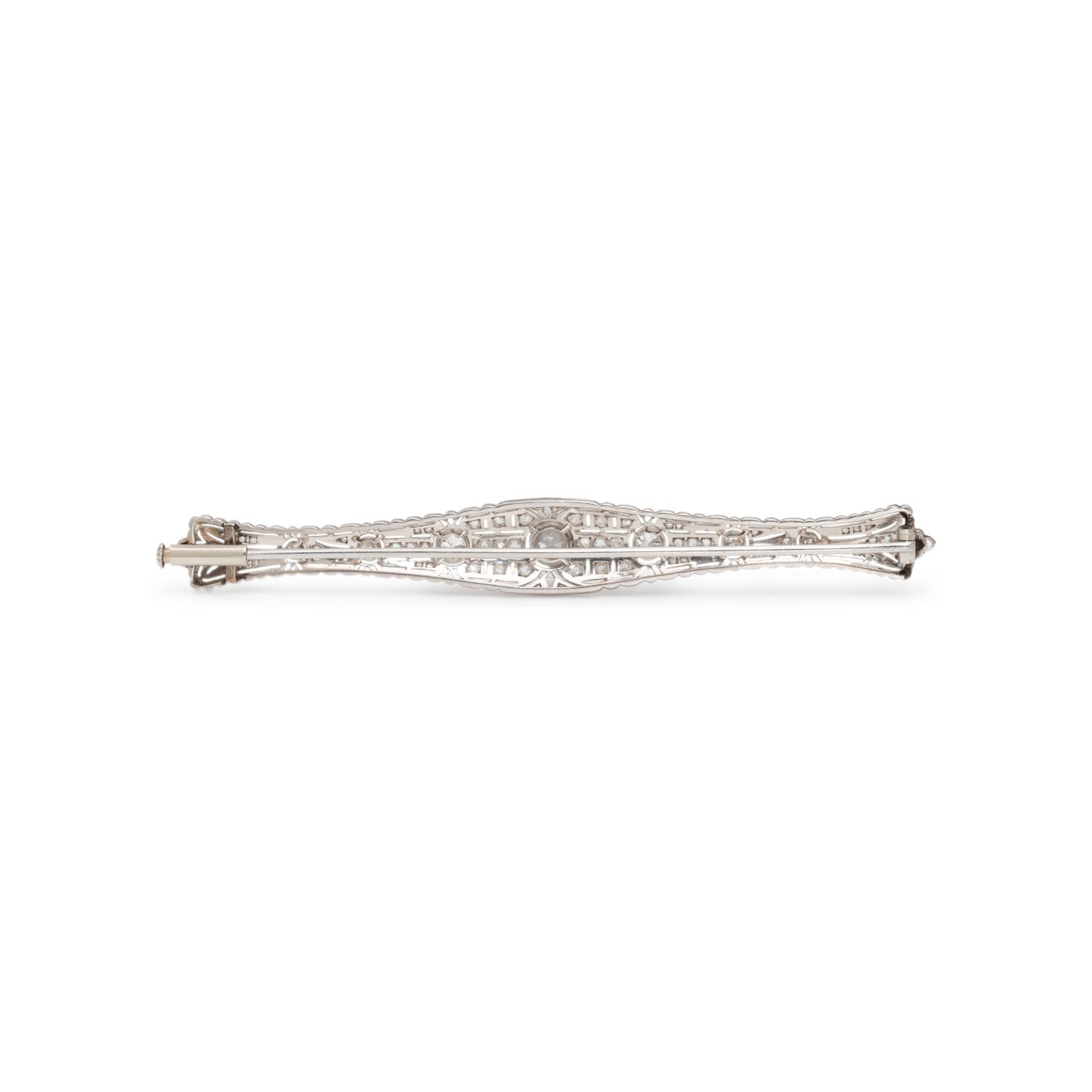 ANTIQUE, PLATINUM AND DIAMOND BROOCH