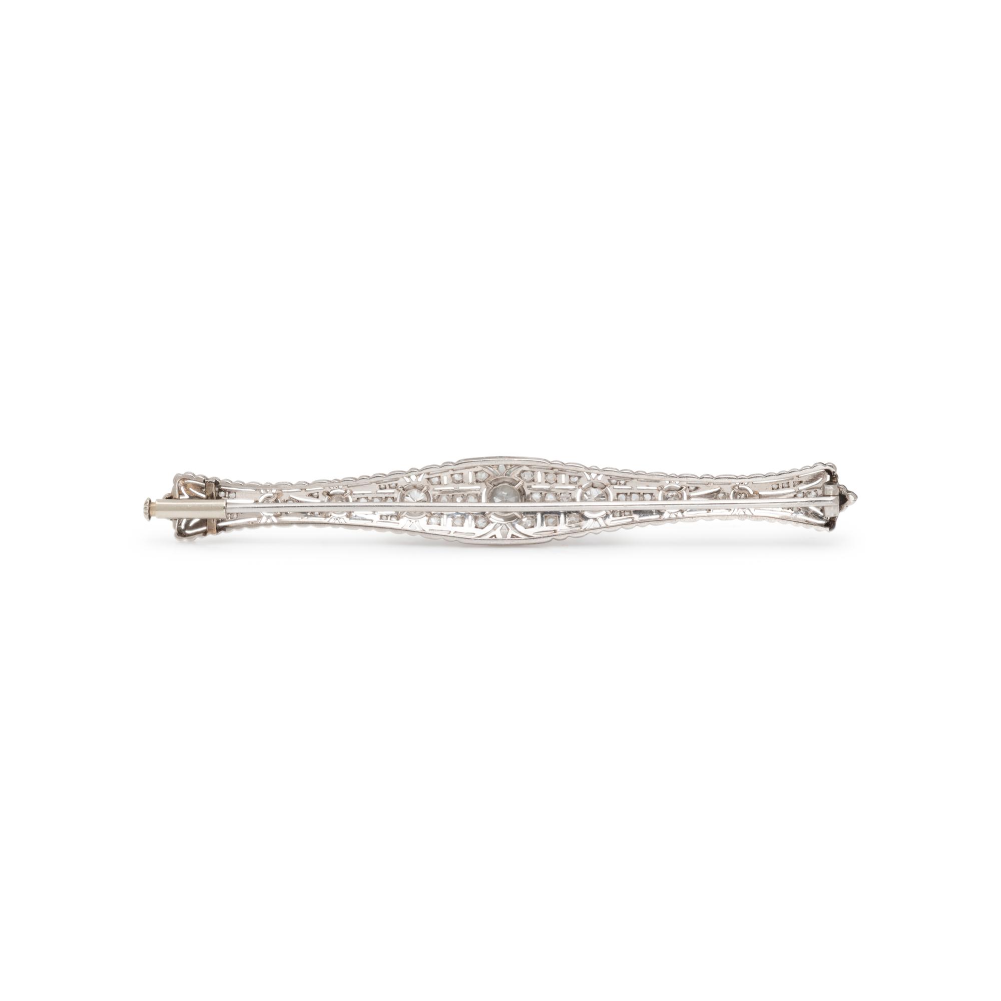 ANTIQUE, PLATINUM AND DIAMOND BROOCH
