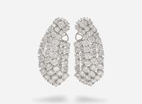 A Pair of Harry Winston Platinum and Diamond Earrings Harry Winston