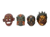 A Group of Four Japanese Lacquer Masks