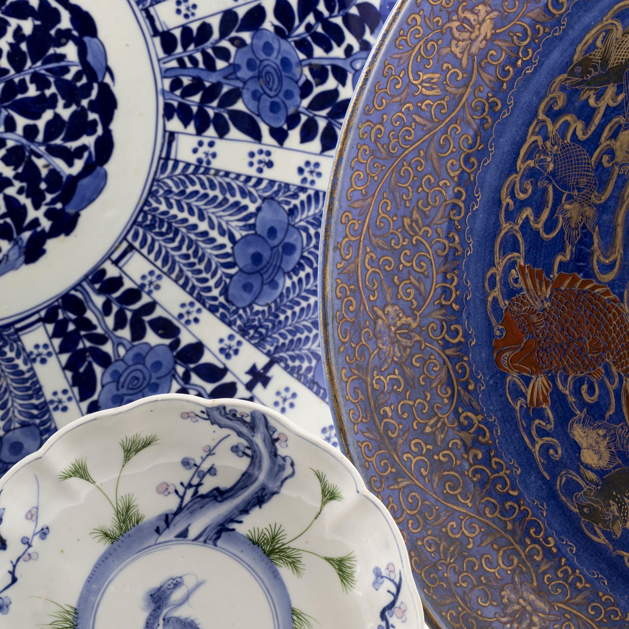 20 Japanese Blue and White Porcelain Plates