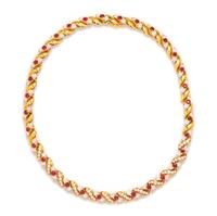 An 18 Karat Yellow Gold, Ruby and Diamond Necklace, Chaumet, Paris, 34.10 dwts.