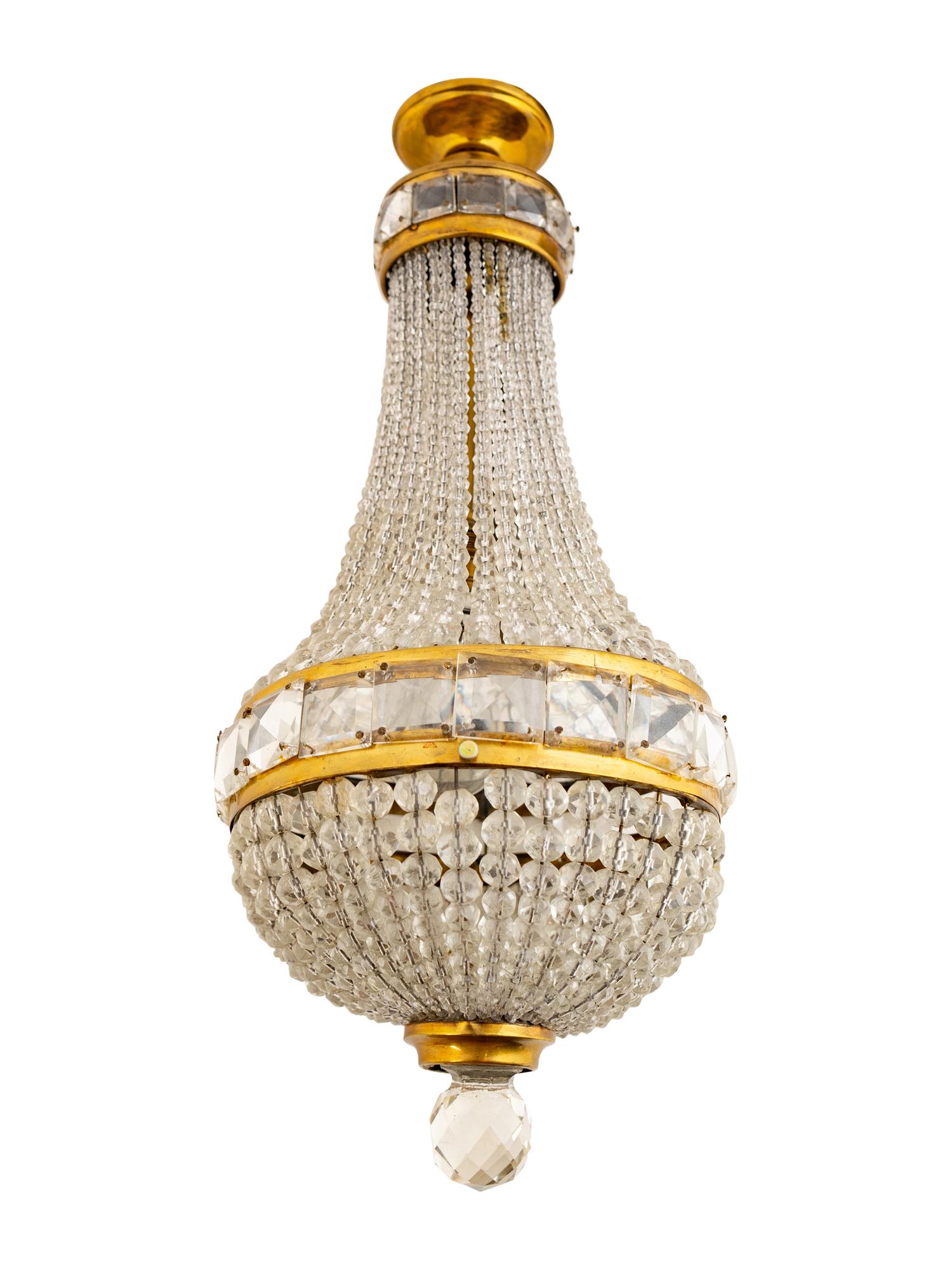 A Louis XVI Style Diminutive Hall Chandelier and a Hall Lantern — 20TH CENTURY