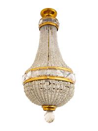 A Louis XVI Style Diminutive Hall Chandelier and a Hall Lantern — 20TH CENTURY