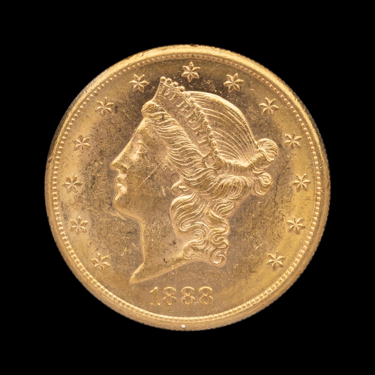An 1888-S Liberty Head $20 Gold Coin