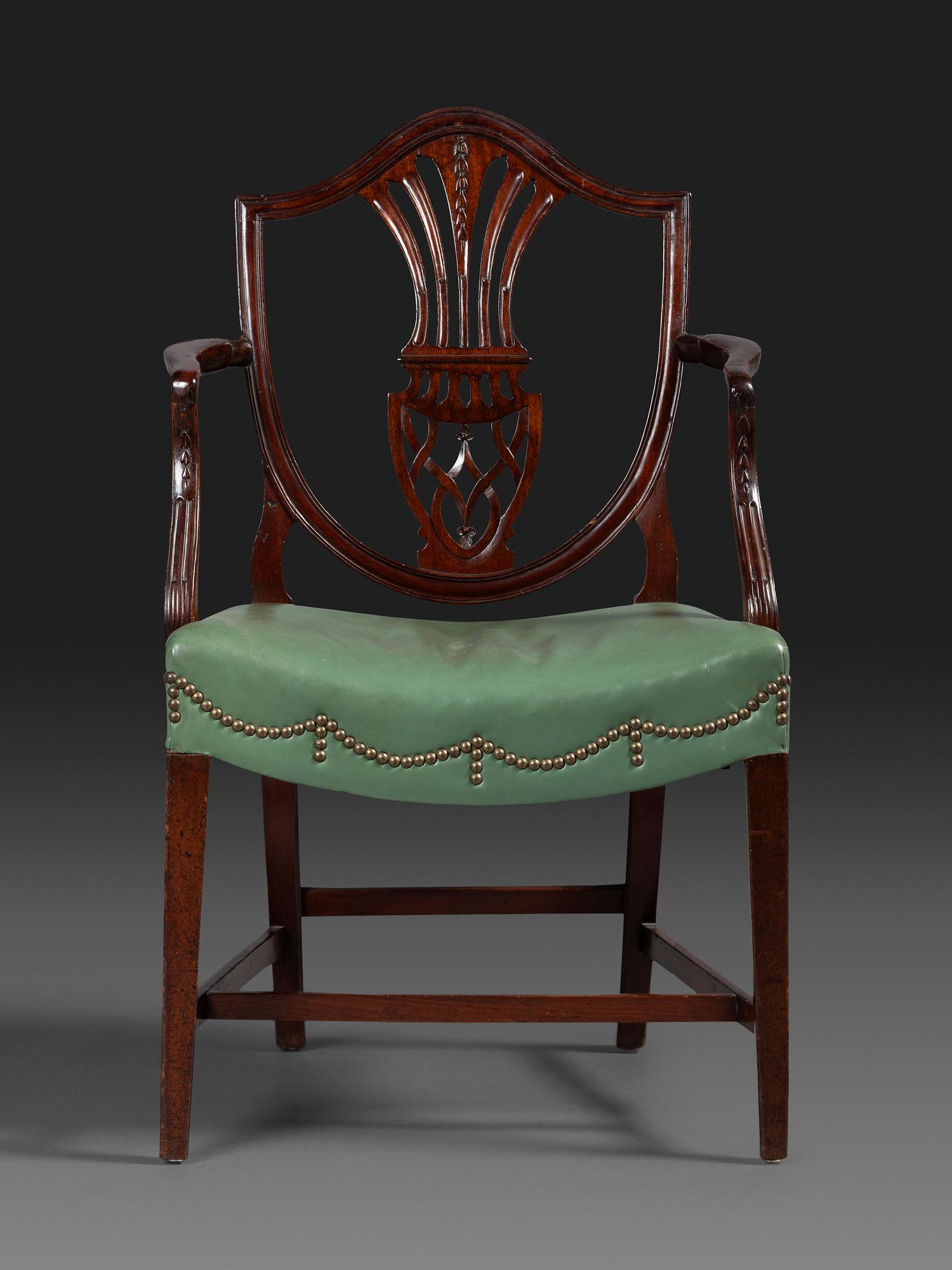 A Federal Carved Mahogany Armchair
