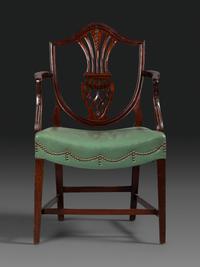 A Federal Carved Mahogany Armchair