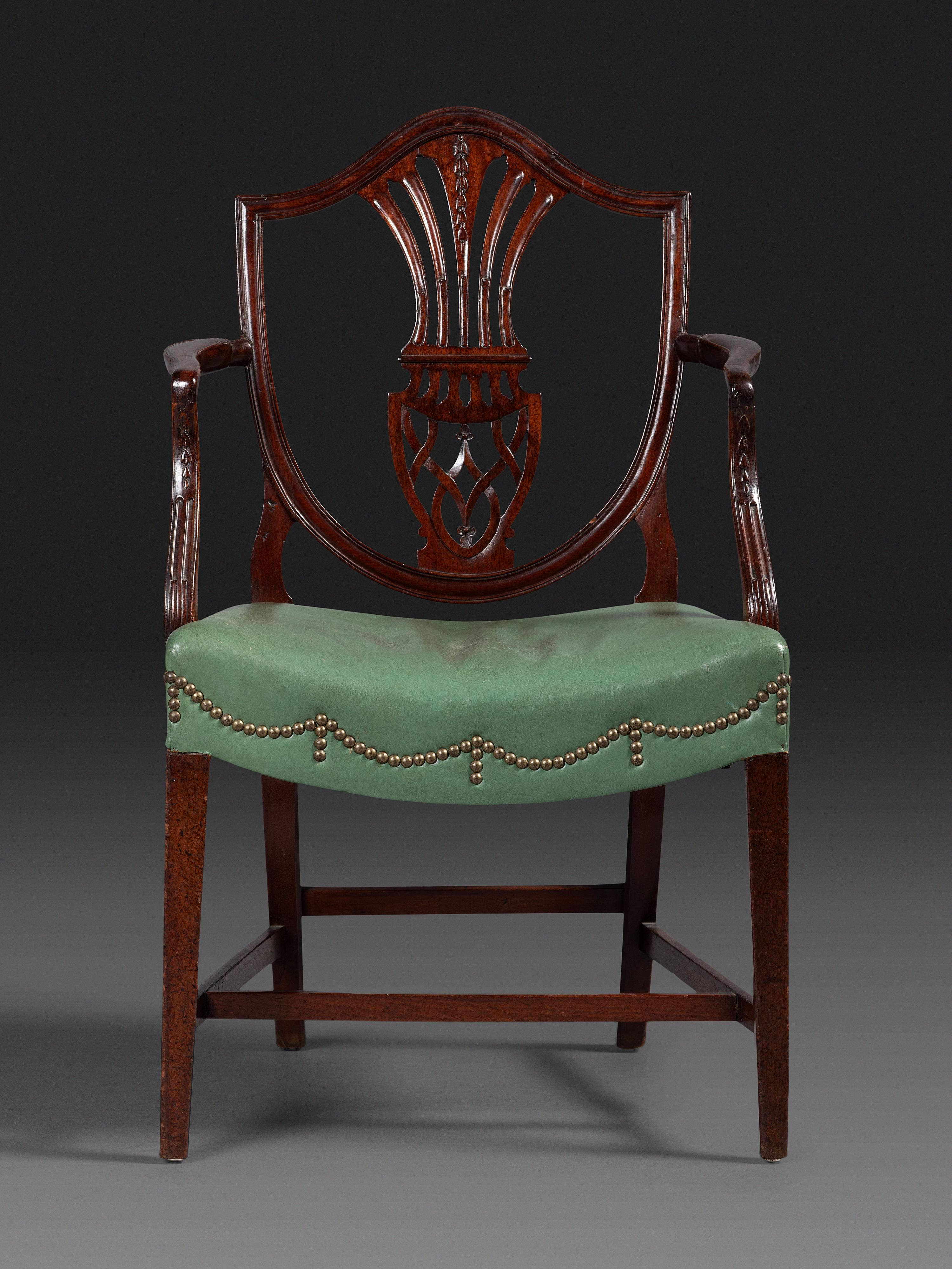 A Federal Carved Mahogany Armchair