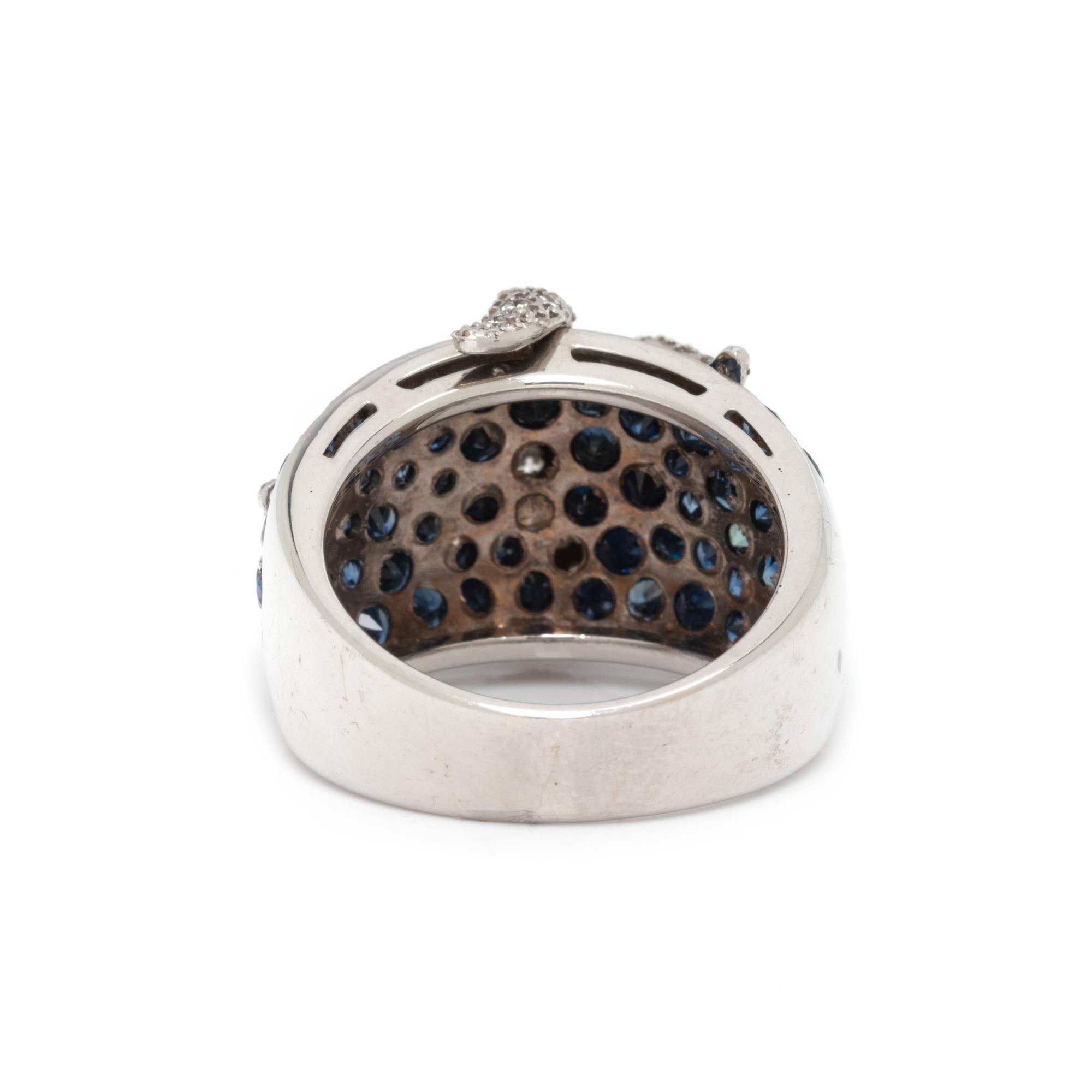 SAPPHIRE AND DIAMOND OCTOPUS RING