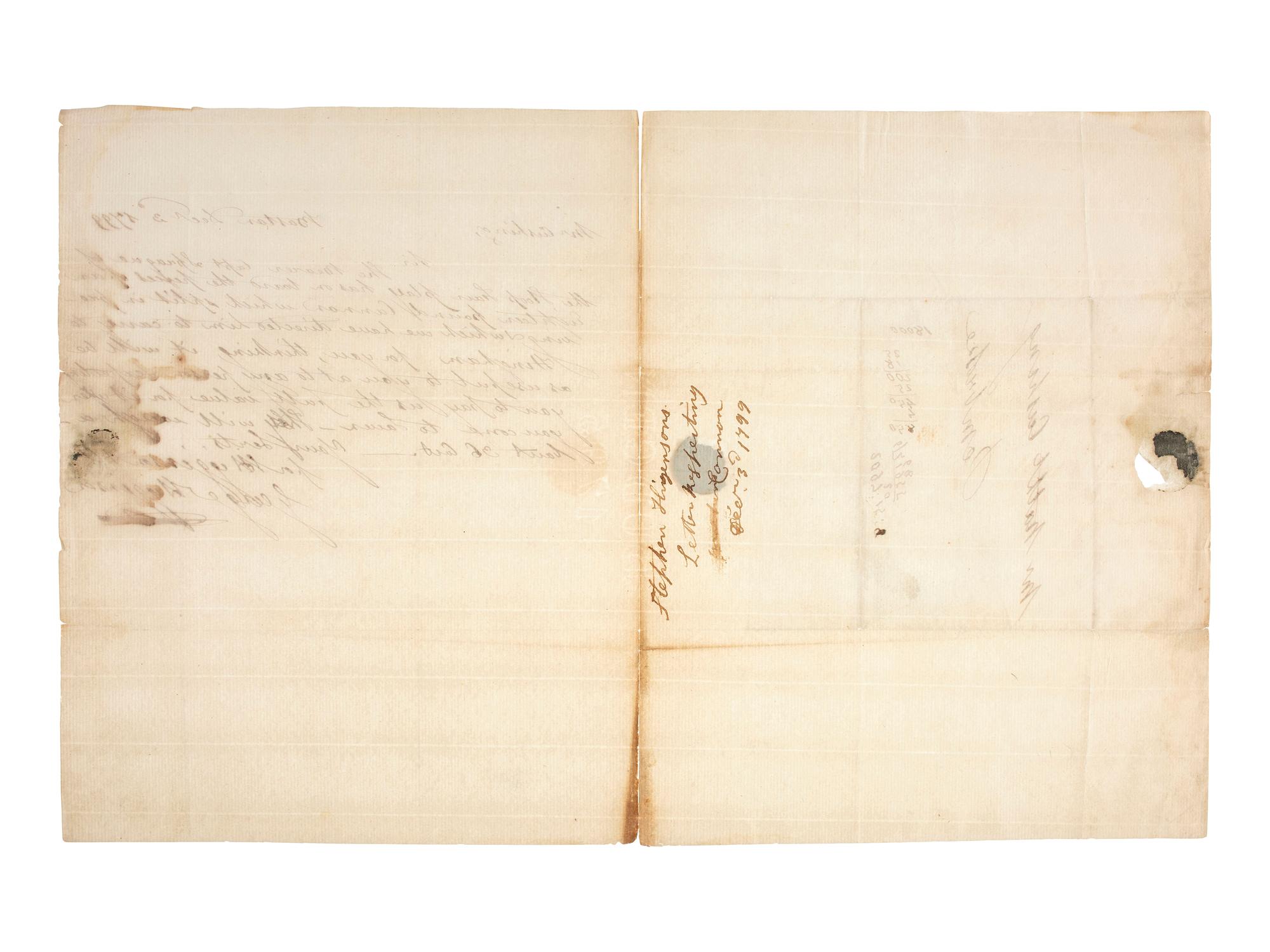 [PICKERING, Timothy (1745-1829)] -- [HIGGINSON, Stephen (1743-1828)]. Document signed in type "Timothy Pickering" reporting to the US Congress on monies appropriated for naval equipment, 20 January 1796.