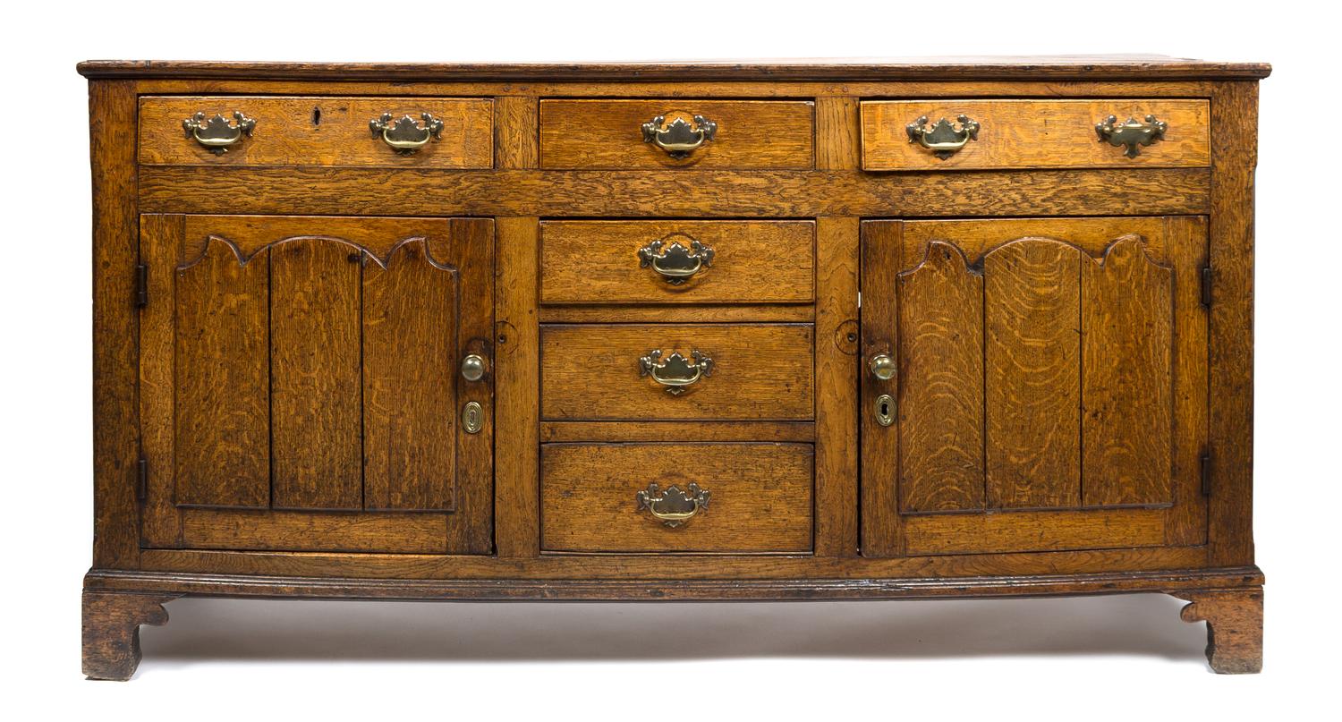 A Welsh Oak Dresser Base Height 35 x width 66 1/2 x depth 18 1/2 inches. — CIRCA 1800