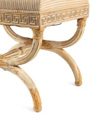 A North European Neoclassical Painted and Parcel-Gilt Stool
