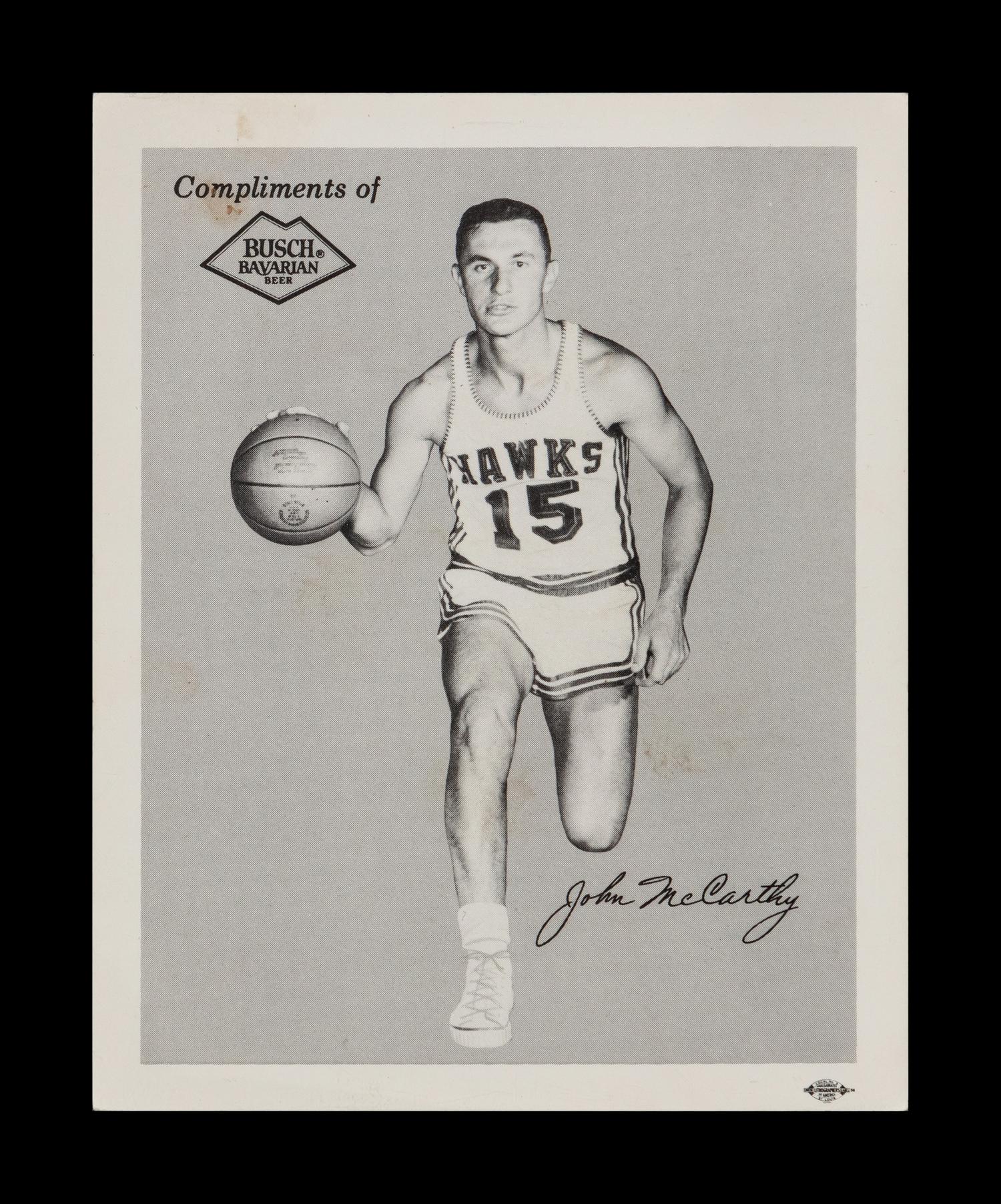 A 1959-60 St. Louis Hawks Bush Bavarian Beer Team Basketball Card Set