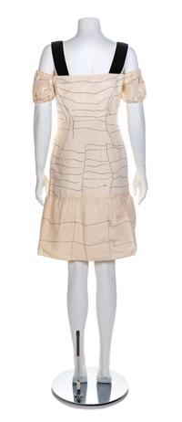 Prada Cream Off-the-Shoulder Strap Dress, 1990-2000s Size label: 40