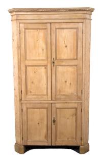 An Irish Pine Corner Cabinet Height 86 x width 48 x depth 28 inches. — 20TH CENTURY