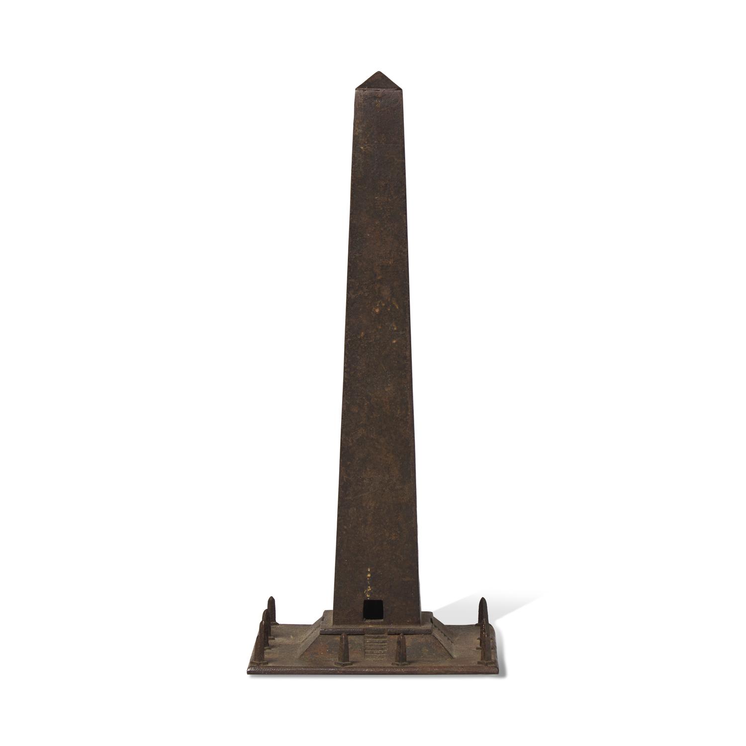 A Miniature Cast Iron Model of the Bunker Hill Monument on Breed's Hill in Boston, Massachusetts