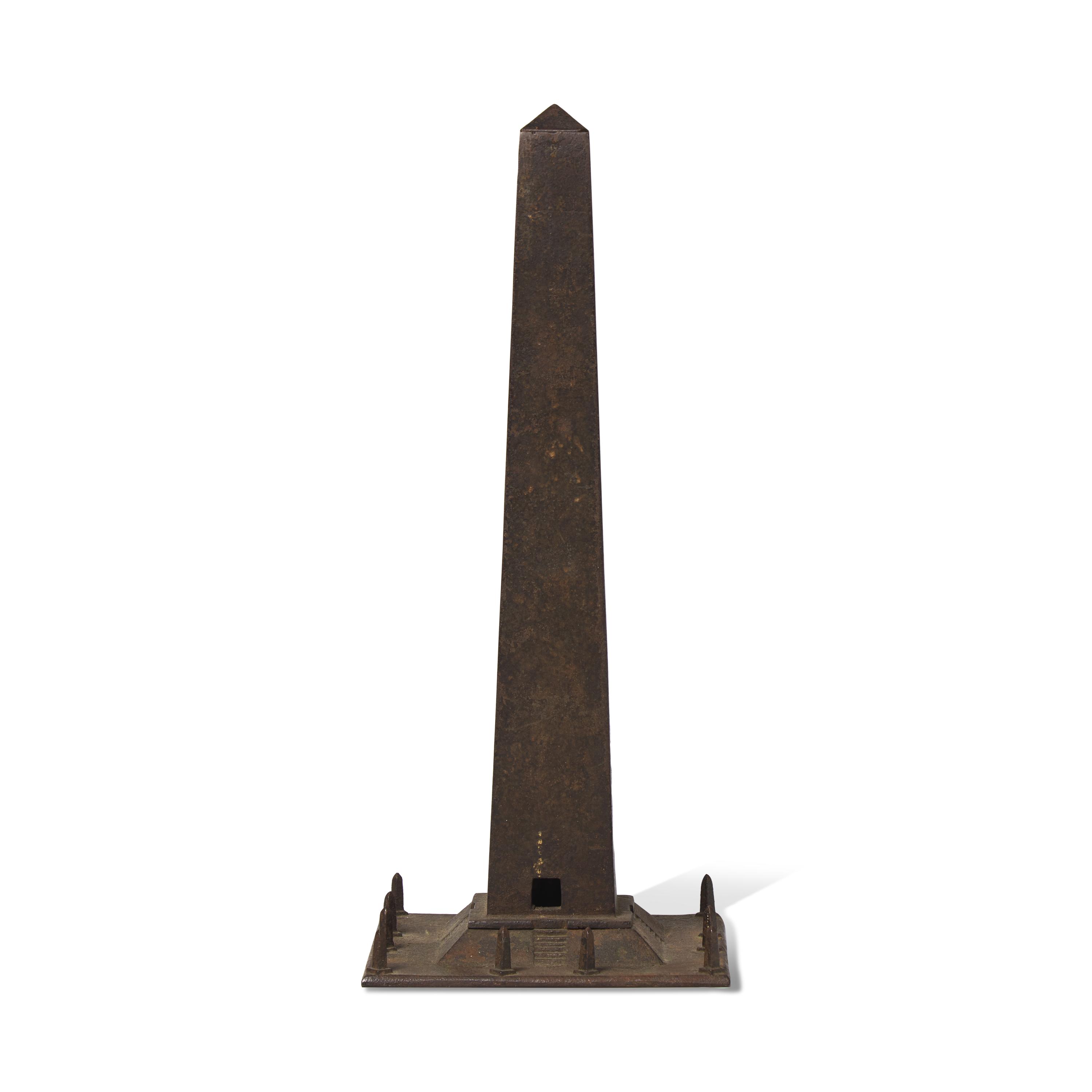 A Miniature Cast Iron Model of the Bunker Hill Monument on Breed's Hill in Boston, Massachusetts